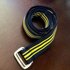 Polo by Ralph Lauren Medium Blue/Yellow Strip Belt